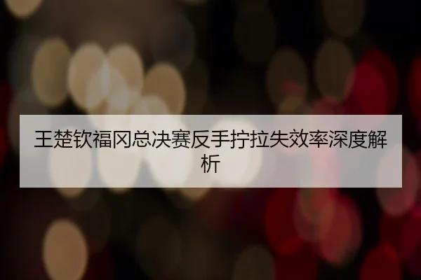 王楚钦福冈总决赛反手拧拉失效率深度解析